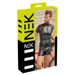 NEK T-shirt VEGA Noir-Rouge